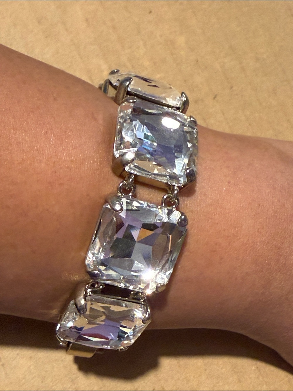 Clear Crystal Statement Bracelet Swarovski??- Women Jewelry